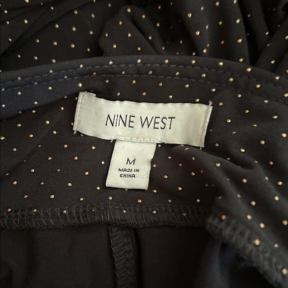 Nine West black gold studded wide leg flowy palazzo pull on pants NWT medium - Picture 13 of 15